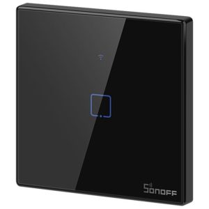 Sonoff T3EU1C-TX Single-channel Touch Light Switch Wi-Fi Black, Χωνευτός Διακόπτης Τοίχου - IM190314018. IM190314018.