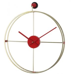 ArteLibre Ρολόι Τοίχου Χρυσό/Κόκκινο Μέταλλο 45.5x53x5.5cm.