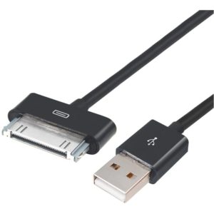 POWERTECH Καλώδιο USB 2.0 σε iPad & iPhone 4/4S CAB-U023, μαύρο, 1m CAB-U023.