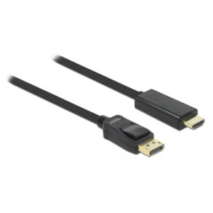 DELOCK καλώδιο DisplayPort σε HDMI 82435, passive, 1080p, 3m, μαύρο 82435.