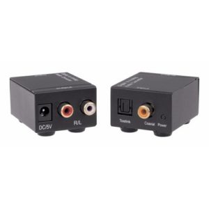 ANGA QA-C102 Μετατροπέας Ψηφιακού Ήχου Toslink ή Coaxial σε Stereo RCA (περιλαμβάνει τροφοδοτικό 5V/1A).