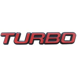 Auto GS Αυτοκόλλητο Σήμα Turbo Κόκκινο - Μαύρο 11.5x1.8cm 1Τμχ 24740.