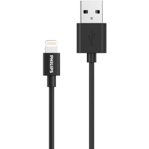 PHILIPS καλώδιο USB σε Lightning DLC3104V-00, 2.4Α 12W, 1.2m, μαύρο DLC3104V-00.