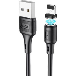 Καλώδιο σύνδεσης Hoco X52 Sereno USB σε Lightning 2.4A με Μαγνητικό Αποσπώμενο Βύσμα Μαύρο 1m.