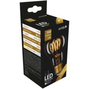Avide LED Soft Filament Κοινή 5W E27 360° Θερμό 2700K.