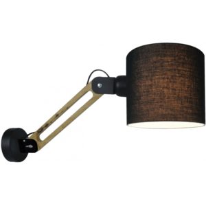 Home Lighting WL17013 ANGONA WALL LAMP BLACK & WOOD COLOR A3 77-3655( 3 άτοκες δόσεις.)