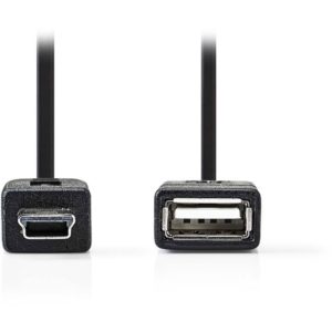 NEDIS CCGP60315BK02 USB 2.0 On-the-go Cable, Mini 5-pin Male - A Female, 0.2m, B NEDIS.