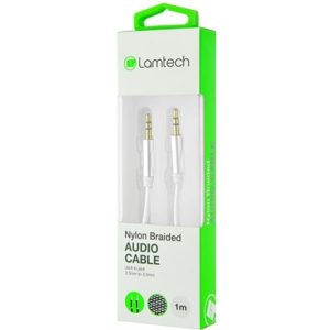 LAMTECH AUDIOCABLE BRAIDED 1m 3.5mm to 3.5mm SILVER LAM445196