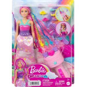 Mattel Barbie: Dreamtopia - Fantasy Hair with Braid and Twist Styling Rainbow Extensions (HNJ06).