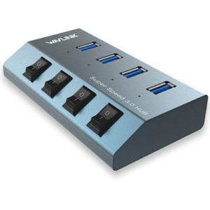 WAVLINK SUPERSPEED USB3.0 4 PORT ALUMINUM HUB WITH FAST CHARGING & POWER SUPPLY WL-UH3049