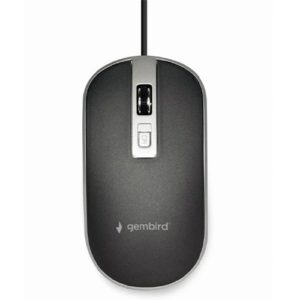 GEMBIRD USB WIRED OPTICAL MOUSE BLACK/SILVER MUS-4B-06-BS