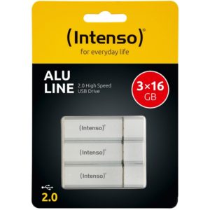 USB Stick Intenso 3 x 16 GB Alu Line Triple Pack Silver - 3521473. 3521473.