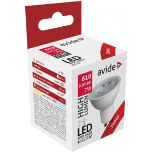 Avide LED Σπότ Αλουμίνιο + Πλαστικό 7W GU10 36° Θερμό 3000K Υψηλής Φωτεινότητας.