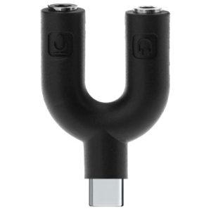 POWERTECH αντάπτορας USB Type-C σε 2x 3.5mm CAB-J052, μαύρος CAB-J052.