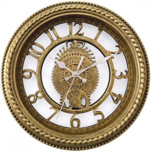ArteLibre Ρολόι Τοίχου Χρυσό Πλαστικό Φ30.5x4.6cm.