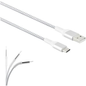 LAMTECH TYPE-C V2,0 HIGH QUALITY UNBREAKABLE CABLE SILVER LAM450299