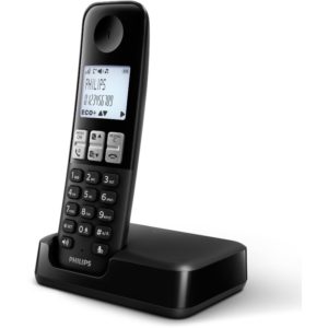 Philips D2501B/GRS Μαύρο (Ελληνικό Μενού) Ασύρματο τηλέφωνο με ανοιχτή ακρόαση, φωτιζόμενη οθόνη, φραγή κλήσεων και 50 μνήμες.( 3 άτοκες δόσεις.)