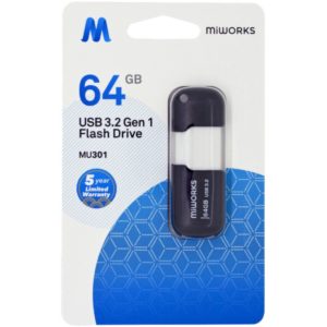 Flash Drive MiWorks MU301 64GB USB 3.2 Gen.1 Μαύρο.