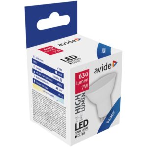 Avide LED Σπότ Αλουμίνιο + Πλαστικό 7W GU10 110° Ψυχρό 6400K Υψηλής Φωτεινότητας.