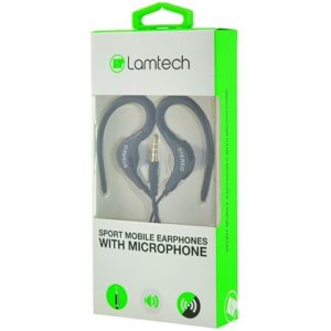LAMTECH SPORT MOBILE EARPHONES WITH MIC BLACK LAM020212