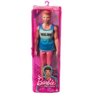 Mattel Barbie Ken Doll - Fashionistas #192 Blue Ombre Malibu Tank, Red Shorts Vitiligo Doll (HBV26).