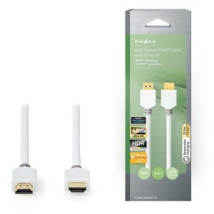 NEDIS CVBW34000WT30 HIGH SPEED HDMI CABLE WITH ETHERNET 4K at 60Hz 18Gbps 3.00m WHITE NEDIS.