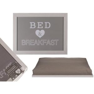 Δίσκος με μαξιλάρι Bed - Breakfast γκρι 41x28εκ..