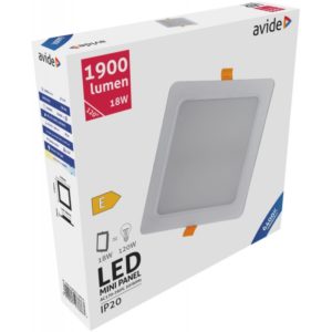 Avide LED Φωτιστικό Οροφής Χωνευτό Τετράγωνο Πλαστικό 18W Ψυχρό 6400K.