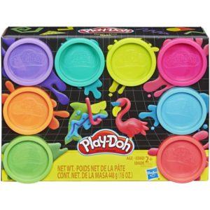 Hasbro Play-Doh Neon Non Toxic Set of 8 Colours Cans (E5063EU40).