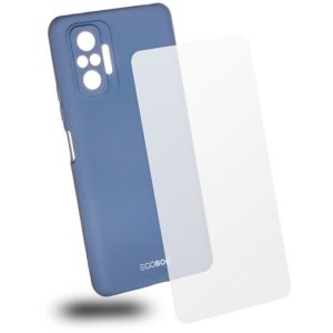EGOBOO Tempered Glass + Case Rubber TPU Light grey (Xiaomi Redmi Note 10 Pro)