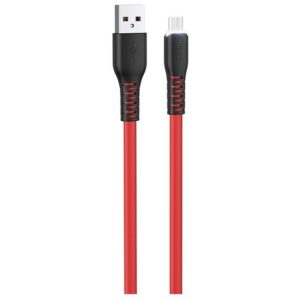 Καλώδιο σύνδεσης Hoco X44 Soft Silicone USB σε Micro-USB 2.4A με Ανθεκτική Σιλικόνη και Φωτεινή Ένδειξη 1m Κόκκινο.