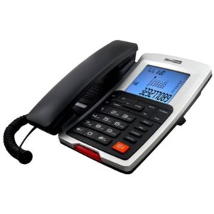 Σταθερό Ψηφιακό Τηλέφωνο Maxcom KXT709 Γκρί - Ασημί με Οθόνη, Ανοιχτή Ακρόαση και Ένδειξη Εισερχόμενης Κλήσης Led.