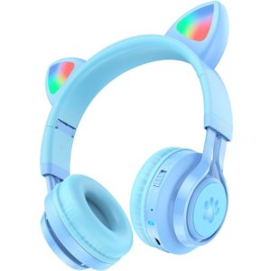 Wireless Ακουστικά Stereo Hoco W39 Cat Ear Hi-Fi BT V5.3 3.5mm 10h ώρες λειτουργίας Μπλε.