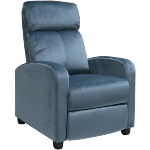 PORTER Πολυθρόνα Relax Σαλονιού - Καθιστικού Γκρι - Μπλε Velure 68x86x99cm Ε9781,4.( 3 άτοκες δόσεις.)