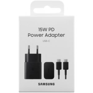 Φορτιστής Ταξιδίου Samsung Fast Charging EP-T1510XBEGEU 15W με Καλώδιο USB-C σε USB-C Μαύρο.