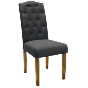 WENDY Καρέκλα Ξύλο Φυσικό, Ύφασμα Σκούρο Γκρι 46x61x103cm Ε7701,2 (Σετ 2τεμ.).( 3 άτοκες δόσεις.)