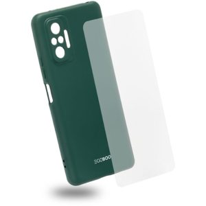 EGOBOO Case TPU Pine Green +Tempered Glass(Xiaomi Redmi Note 10S)
