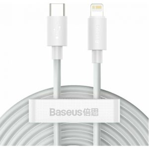 Baseus Lightning Simple Wisdom cable (2pcs/set) PD 20W 5A 1.5m White (TZCATLZJ-02) (BASTZCATLZJ-02).