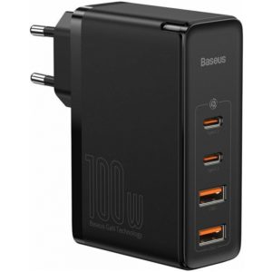 Baseus Φορτιστής Χωρίς Καλώδιο με 2 Θύρες USB-A και 2 Θύρες USB-C 100W Quick Charge 4+ Μαύρος (CCGAN2P-L01) (BASCCGAN2PL01).( 3 άτοκες δόσεις.)
