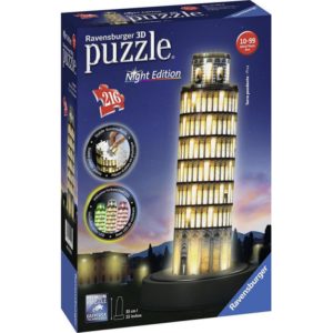 Ravensburger 3D Puzzle: Night Edition Leaning Tower of Pisa (216pcs) (12515).( 3 άτοκες δόσεις.)
