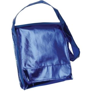 Τσάντα σε μεταλλικό χρώμα μπλε 34x35x8εκ..