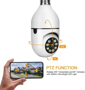 ICSEE E27 Full HD 2MP Έξυπνη wifi PTZ 360° Auto Tracking αυτόματη περιστροφή παρακολούθησης Κάμερα με λάμπα φωτός-τεμ.1