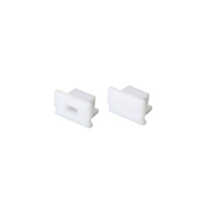 SET OF WHITE PLASTIC END CAPS FOR P127 1PC WITH HOLE & 1PC WITHOUT HOLE
