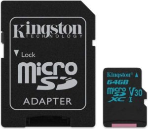 KINGSTON SDCG2/64GB CANVAS GO 64GB MICRO SDXC CLASS 10 UHS-I U3 V30 + SD ADAPTER