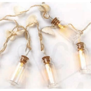GLASS BOTTLE - SHELL, 10 LED ΛΑΜΠΑΚΙΑ ΣΕΙΡΑ ΜΠΑΤΑΡΙΕΣ (2xAA), WW, IP20, 135+30cm, ΔΙΑΦ. ΚΑΛ. ΤΡΟΦ.