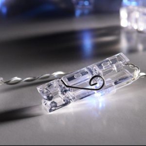 PLASTIC CLIPS 10 LED ΛΑΜΠΑΚ ΣΕΙΡΑ ΜΠΑΤΑΡ.(3xAA) & ΧΡΟΝΟΔΙΑΚ (6ΟΝ/18OFF) ΨΥΧΡΟ ΛΕΥΚΟ IP20 135+30cm