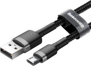 BASEUS ΚΑΛΩΔΙΟ BRAIDED USB 2.0 ΣΕ MICRO USB QC BLACK / GREY 2M (CAMKLF-CG1)