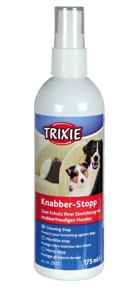 Εκπαιδευτικό Σπρέι Trixie κατά του μασουλήματος 175ml Προστατεύει τα αντικείμενα από τα σκυλάκια που λατρεύουν το δάγκωμα.