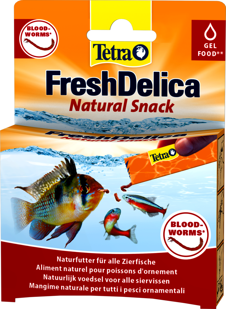 Λιχουδιά για Τροπικά Ψάρια σε Gel Tetra FreshDelica Blood Worms 48gr