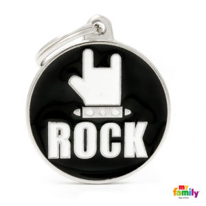 Στρογγυλή Ταυτότητα My Family Charms Rock - Μαύρο, Διαστάσεων: 3.93X3.17cm